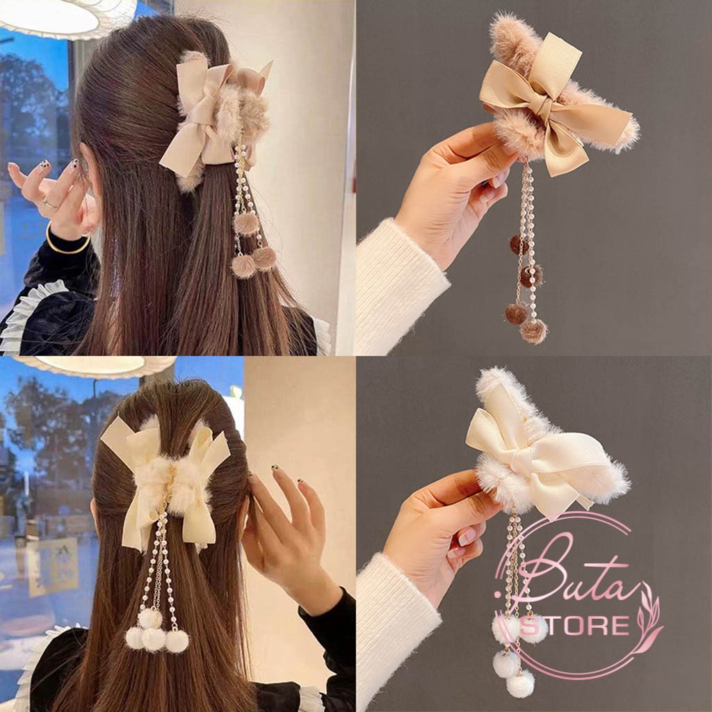 Kẹp Tóc Lông Xù Phong Cách Hàn Quốc Buta Kt09