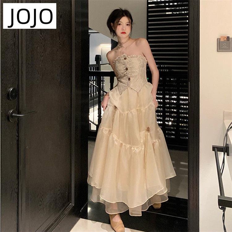 Đầm Dài Phối Lưới Phong Cách Pháp Cổ Điển Thời Trang Cho Nữ