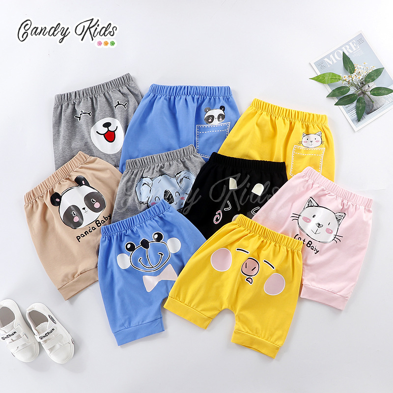 Quần Short Cotton Họa Tiết Hoạt Hình Xinh Xắn Dành Cho Bé 0-5 Tuổi