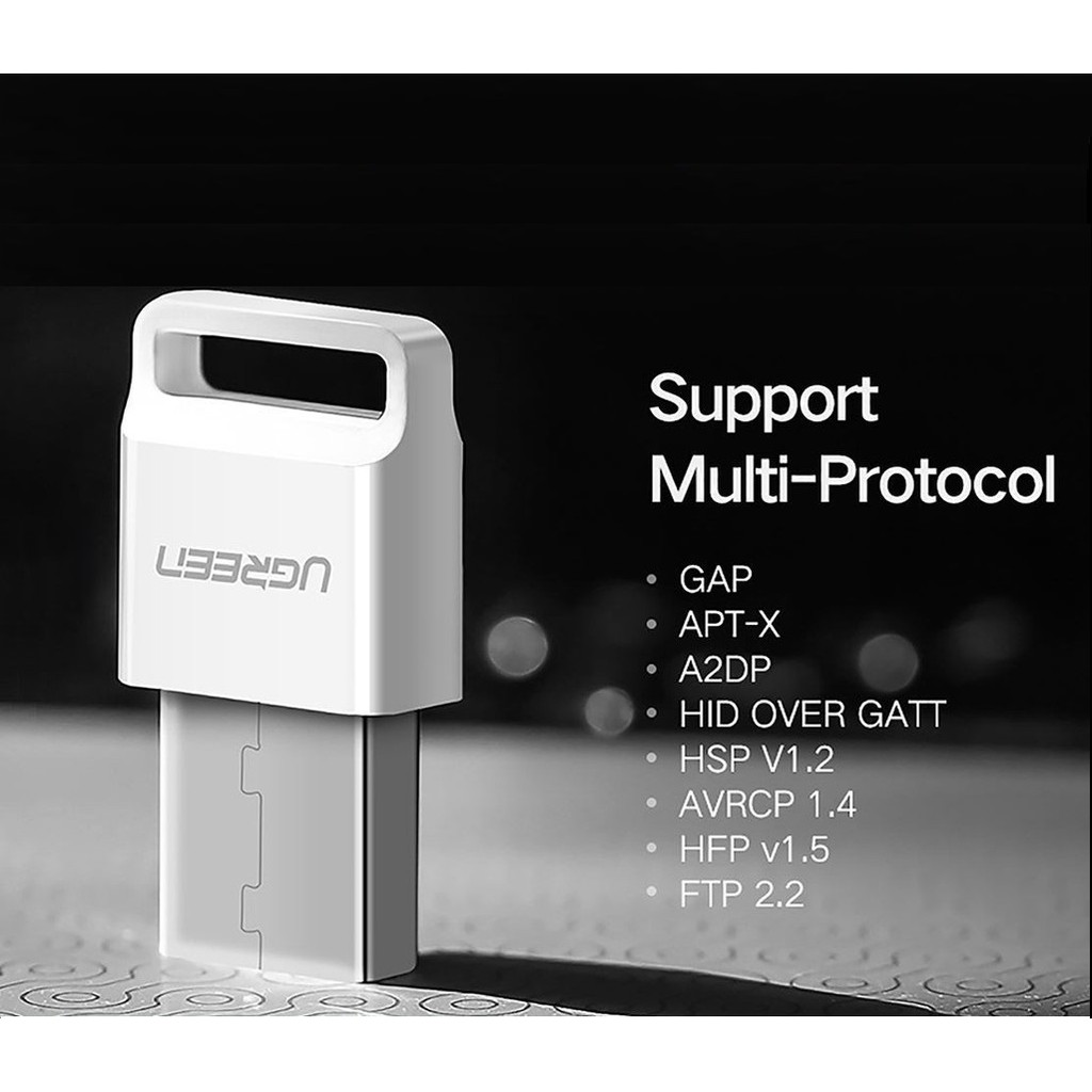 USB Bluetooth 4.0 Cao Cấp Ugreen 30443 (Màu Trắng)
