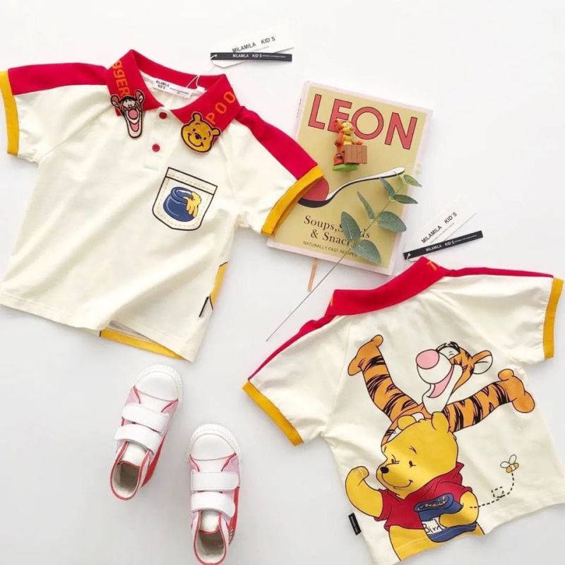 Boy girl lapel cartoon polo shirt short-sleeved baby