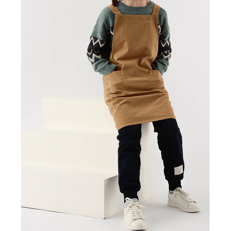 Tạp Dề Vải cotton canvas Kiểu Nhật Hàn Xinh Xắn Cho Quán Cà Phê