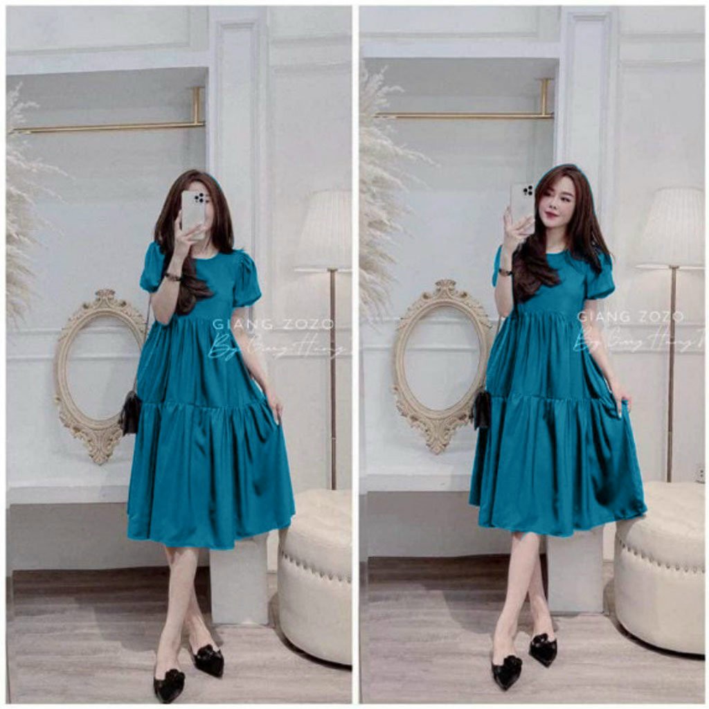Váy bầu thiết kế☘️đầm bầu mặc đi làm đi chơi đều được☘️chất siêu mát☘️váy cho bà bầu free size (43-68kg)