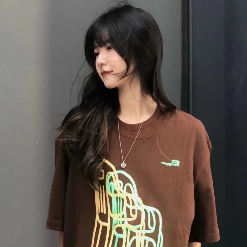 NRVP Áo Thun Cotton Tay Ngắn Cổ Tròn Màu Trơn Thời Trang Dành Cho Nữ