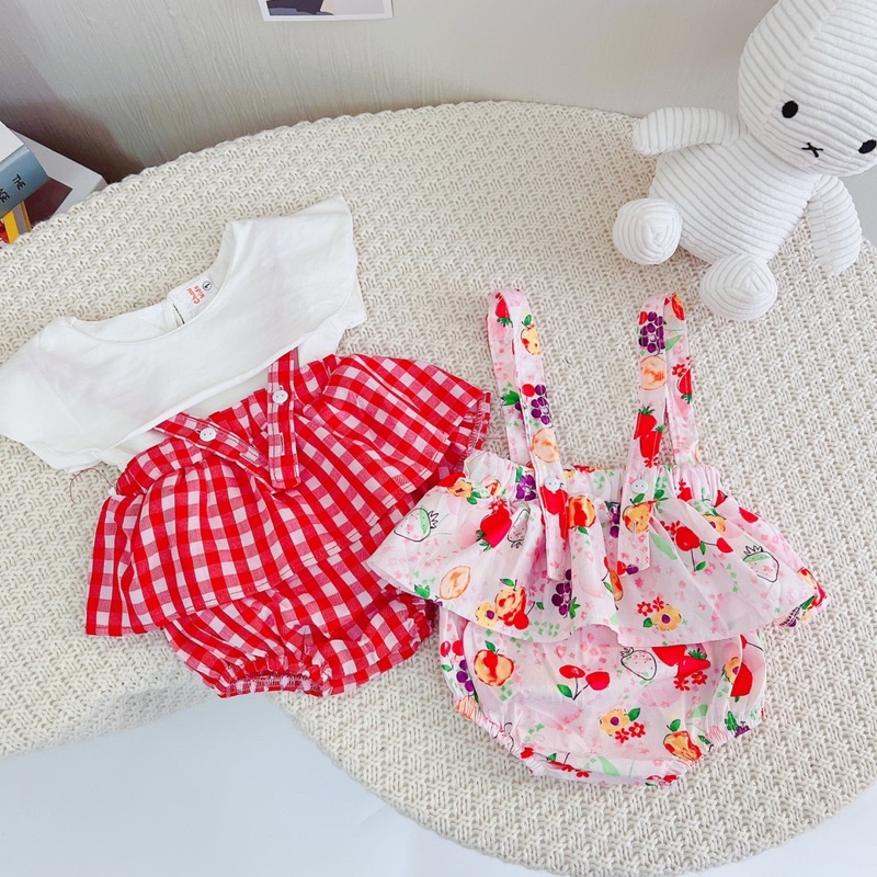 Yếm váy + áo trắng bèo mã 50065