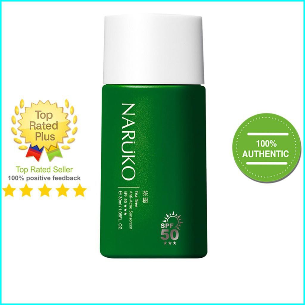 [Chính Hãng] Kem Chống Nắng Tràm Trà Cho Da Dầu Mụn SPF50 - NARUKO Tea Tree Anti-Acne Sunscreen SPF50 30ml (Bản Đài)