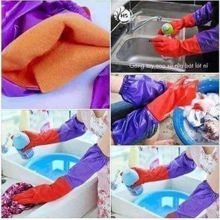 Găng tay cao su rửa bát lót nỉ