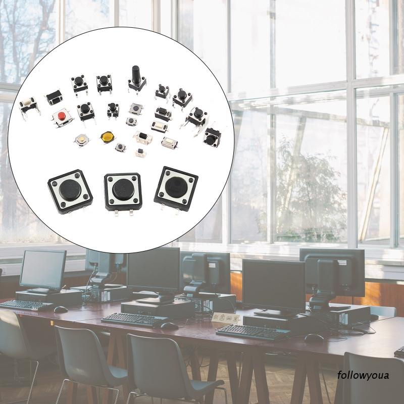 Set 25 Công Tắc Nút Nhấn Mini 2x4 3x6 4x4 6x6 25 Loạis