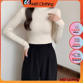 Áo len nữ cổ 3cm -Áo len body dài tay cổ 3cm