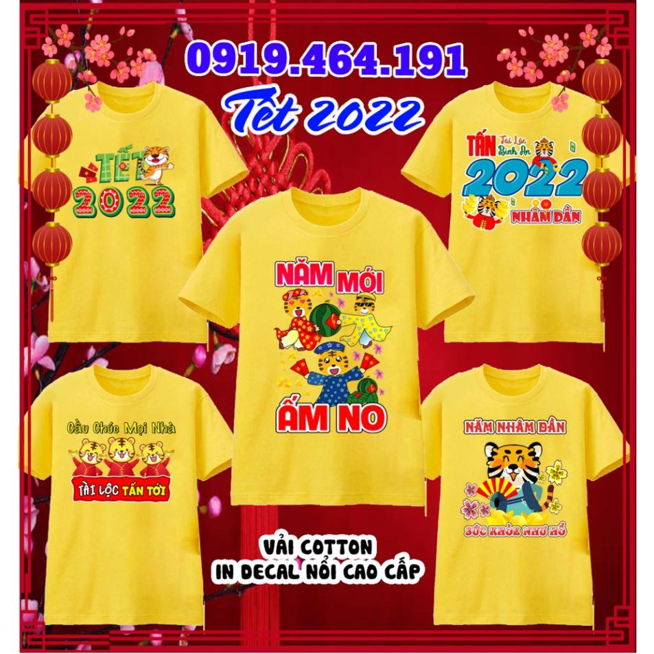 Áo thun tết nhâm dần 2022 cao cấp, áo tết, áo nhâm dần, vải cotton min mát, in PET cao cấp (độc quyền)-Có size trẻ em
