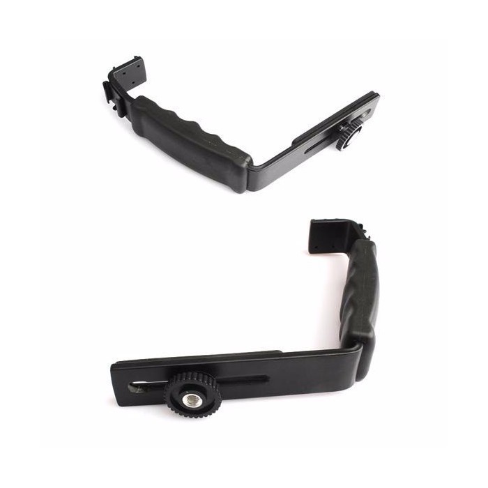 BRACKET CHỮ L CHÂN HOT SHOE ĐÔI - DUAL HOT SHOE L-SHAPED FLASH BRACKET