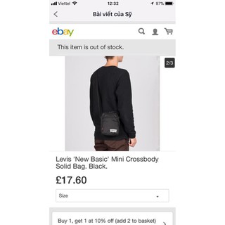 Levis 'New Basic' Mini Crosbody Solid Bag. Black - Red