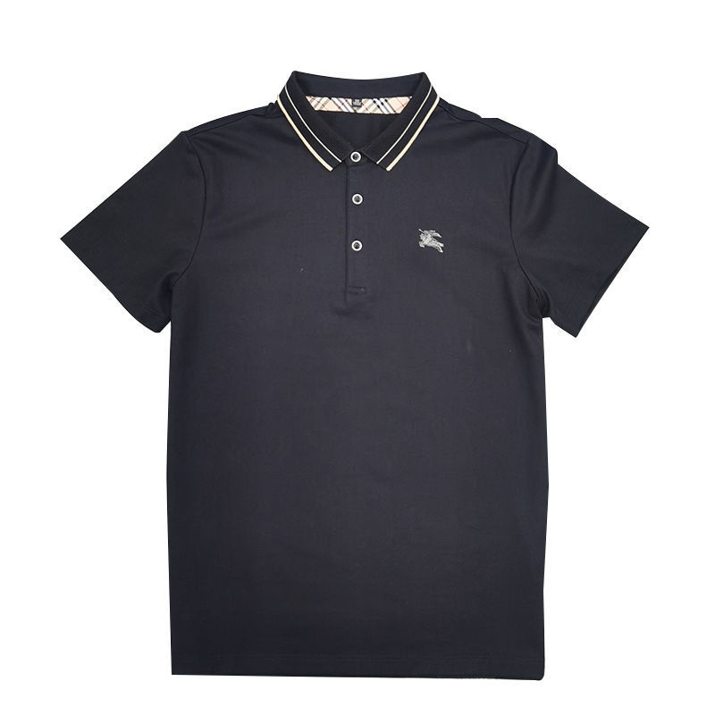 BURBERRY Áo Thun Polo Tay Ngắn Cổ Bẻ Thêu Họa Tiết Phong Cách Âu Mỹ Thời Trang Cho Nam !