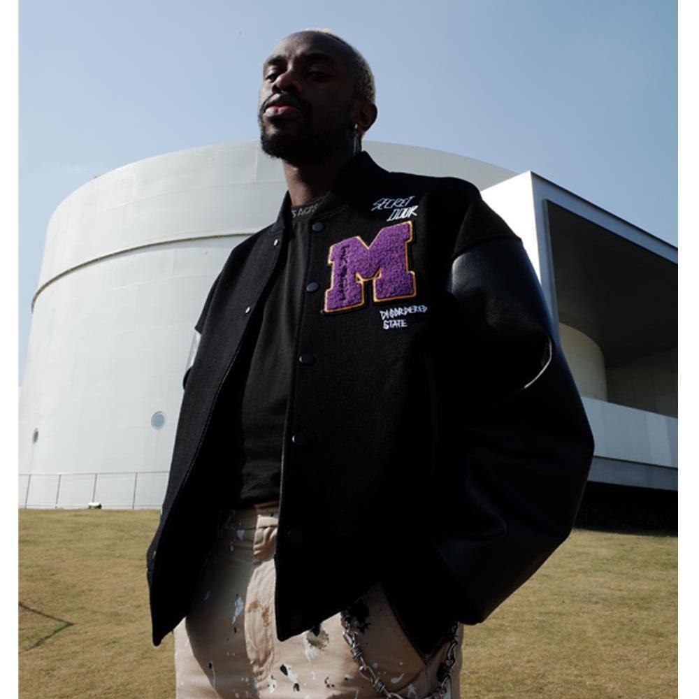 Áo Khoác Bóng Chày Dáng Rộng Thêu Chữ Phong Cách Hip-Hop Cá Tính Cho Nam