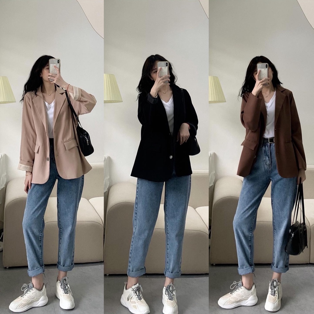 Áo blazer trơn 2 túi trước A1902 SUSTORE