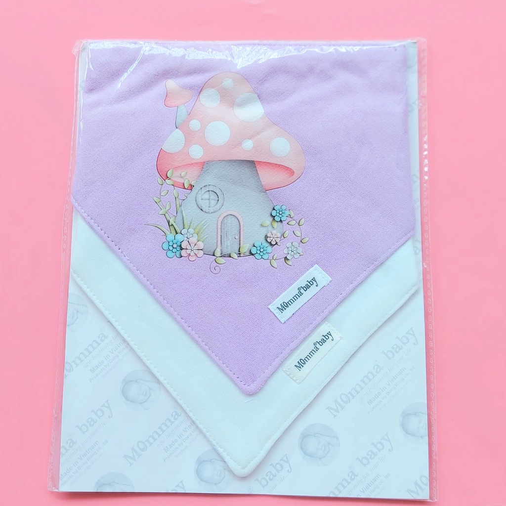 Yếm sơ sinh 100% cotton nút bấm cho bé