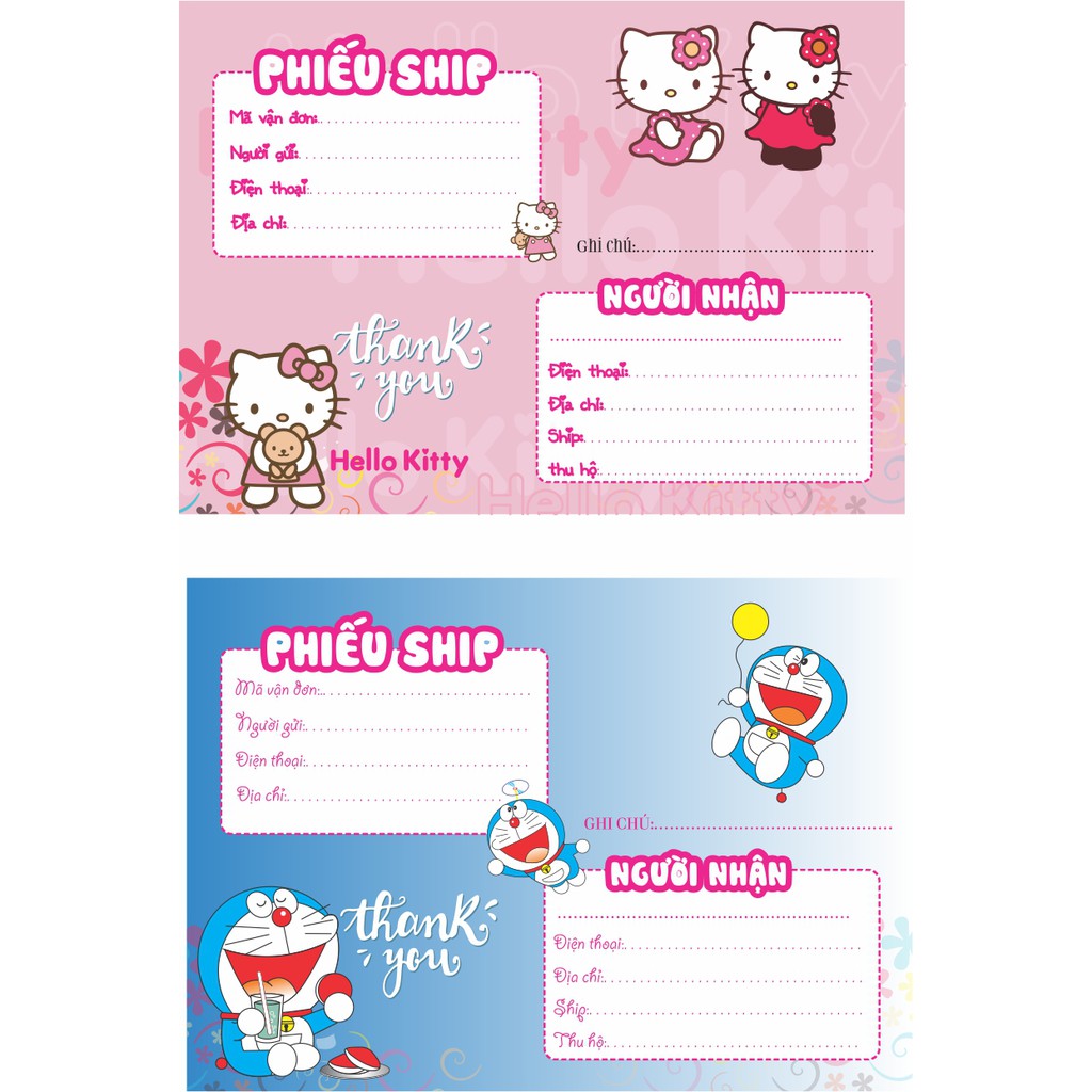 2 mẫu phiếu ship 10 cuốn