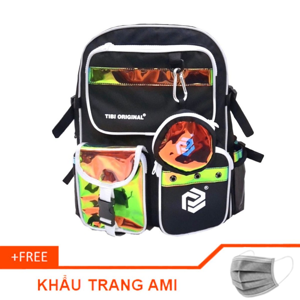 Balo TIBI HOLOGRAM phản quang nam, nữ chống nước, Balo Hologram kim tuyến 653CND