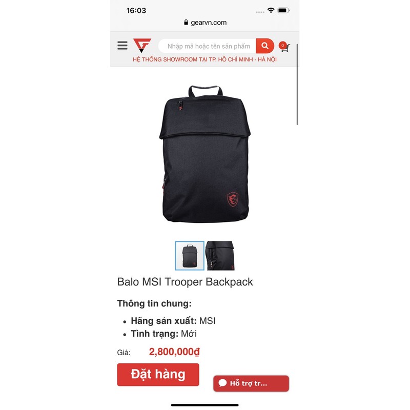 Balo MSI Trooper Backpack