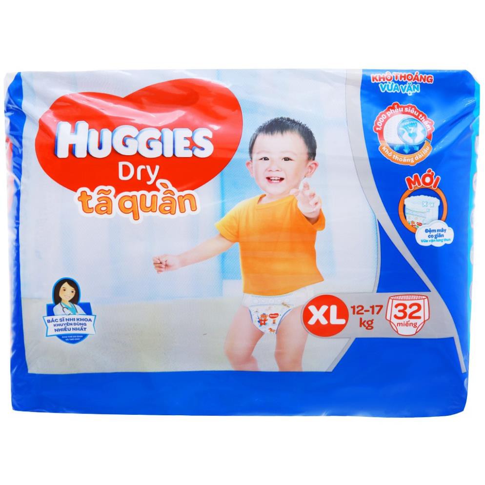 Tã quần Huggies Dry size XL 32 miếng (cho bé 12 - 17kg)