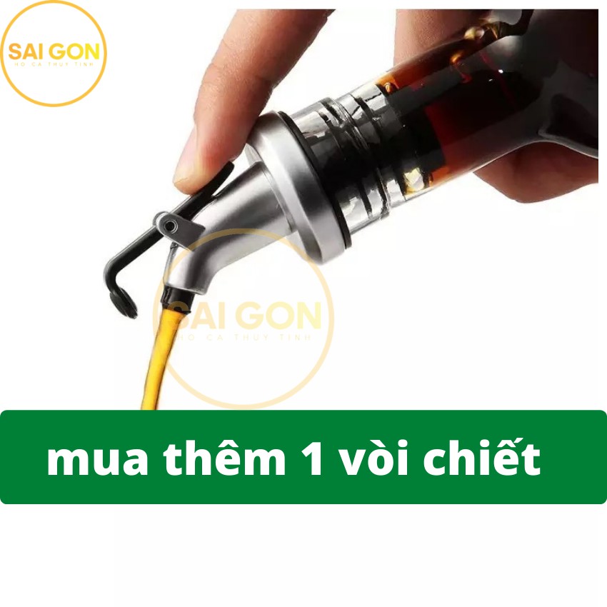 Chai gia vị đựng dầu ăn thuỷ tinh vuông có vòi chiết - nước mắm - dấm dung tích 515ml MADE IN VIETNAM SG-CD9