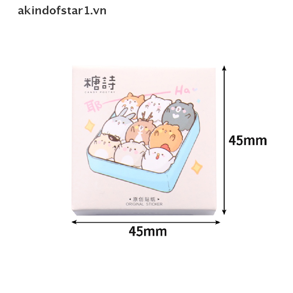 Set 45 Sticker Hình Chuột Hamster Dễ Thương Dùng Trang Trí Sổ Tay Diy