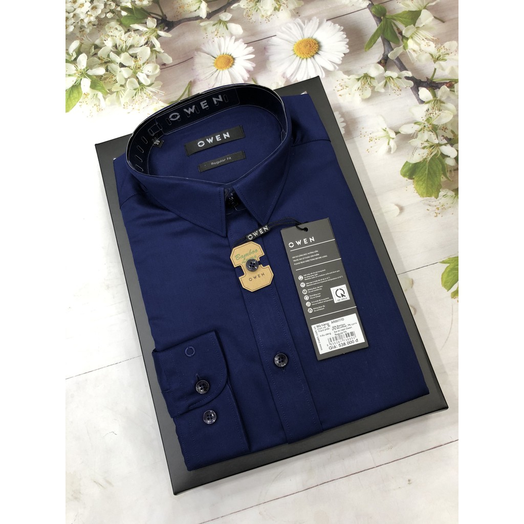 ÁO SƠ MI NAM DÀI TAY OWEN XANH TÍM THAN AR80777