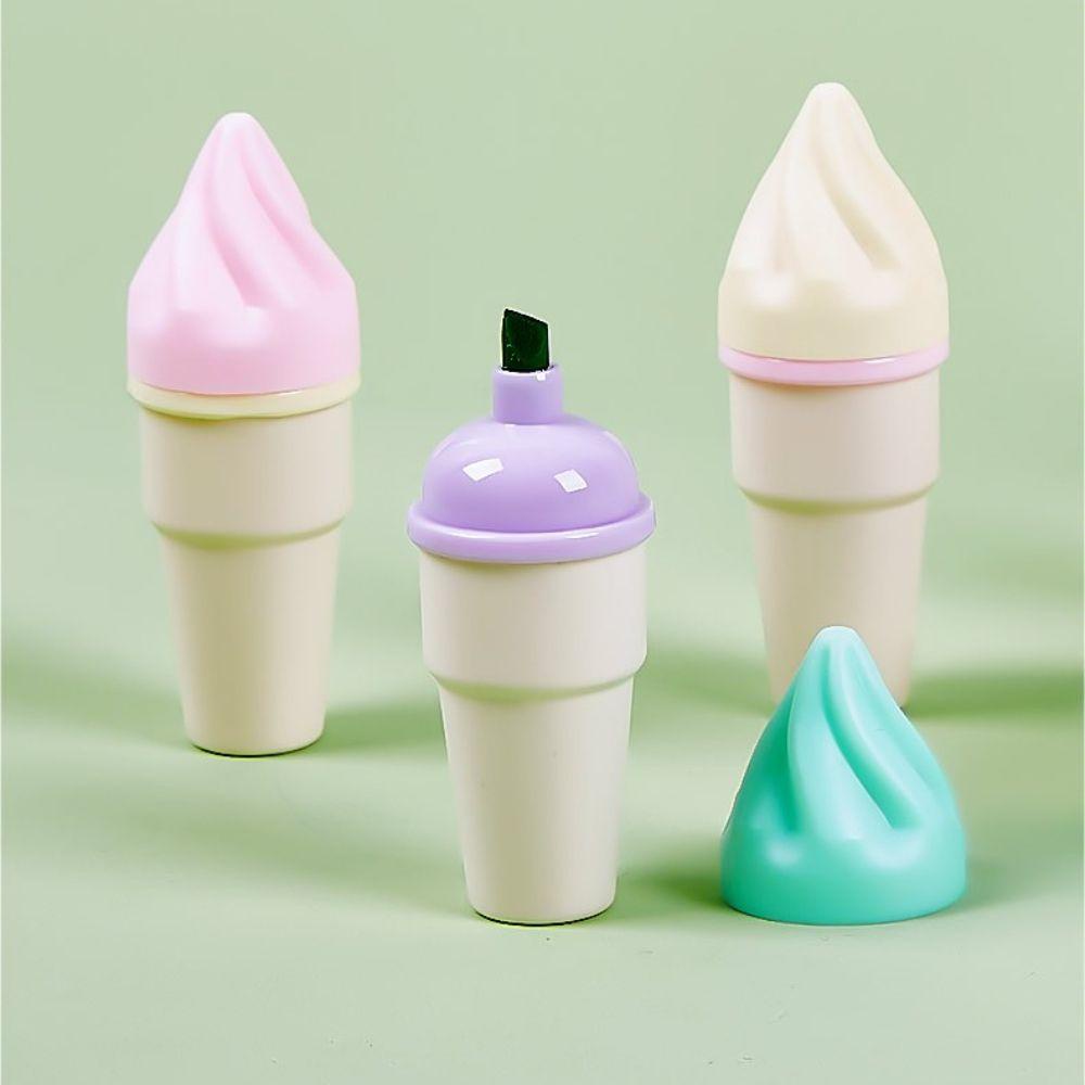 Set 6 Bút Đánh Dấu Hình Cây Kem Màu Ngà Xinh Xắn