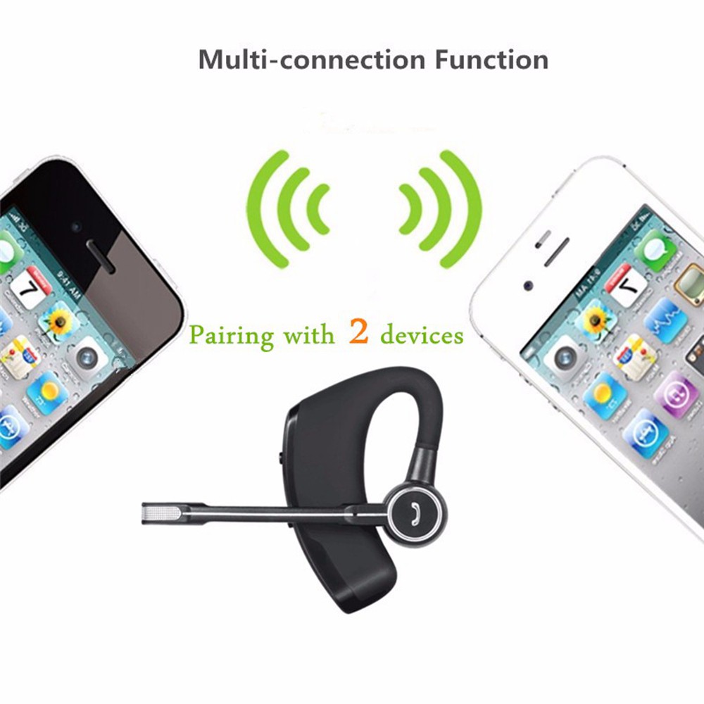 V8S Tai nghe Bluetooth không dây Tai nghe treo tai kinh doanh Tai nghe cuộc gọi HD với Mic Tai nghe rảnh tay