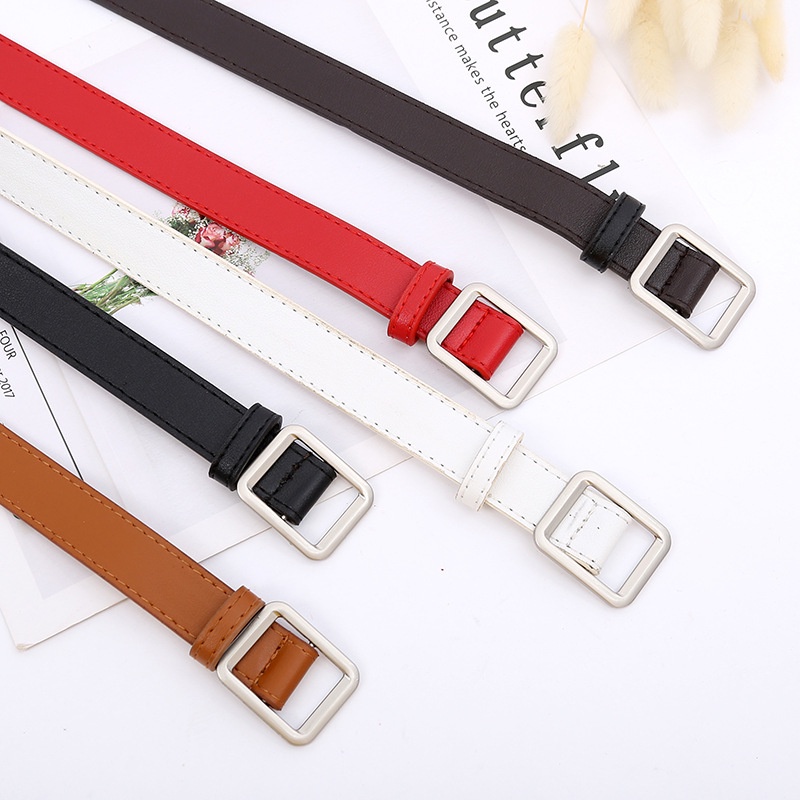 Thắt lưng nữ khóa vuông đơn giản thời trang Hàn Quốc