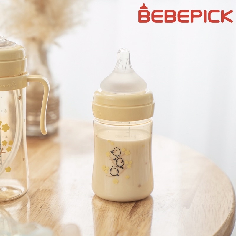 Bình sữa núm ti Bebepick bản chim vàng size 150ml -250ml