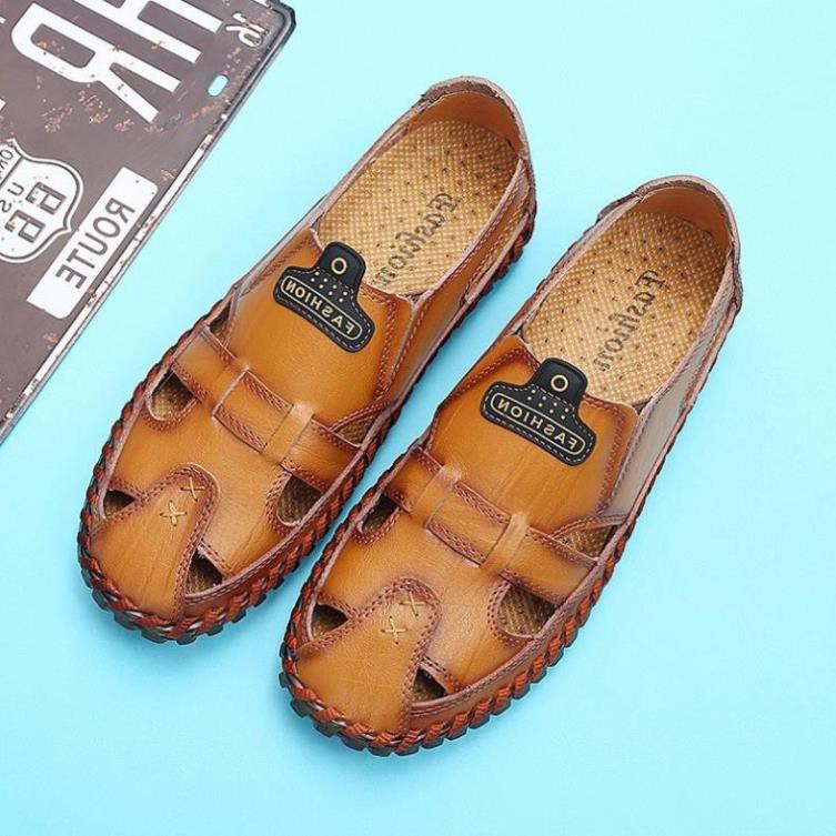 Dép da nam quai ngang thời trang uy tín Uy Tín 2020 Az1 x . ;;