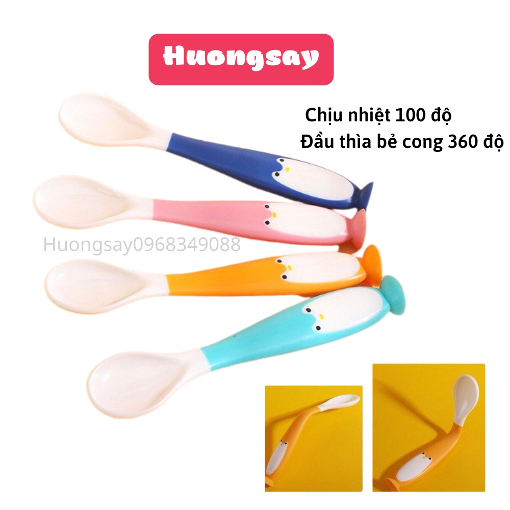 THìa uốn cong chim cánh cụt cho bé