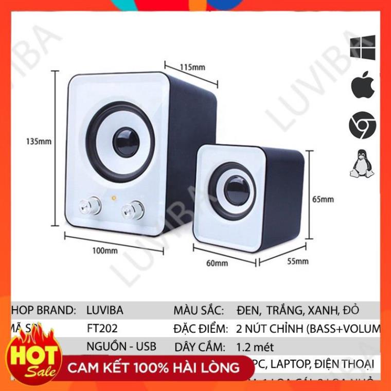 Loa Máy Tính Mini Để Bàn FT 202 ,Loa Vi Tính Bass Mạnh Giá Rẻ