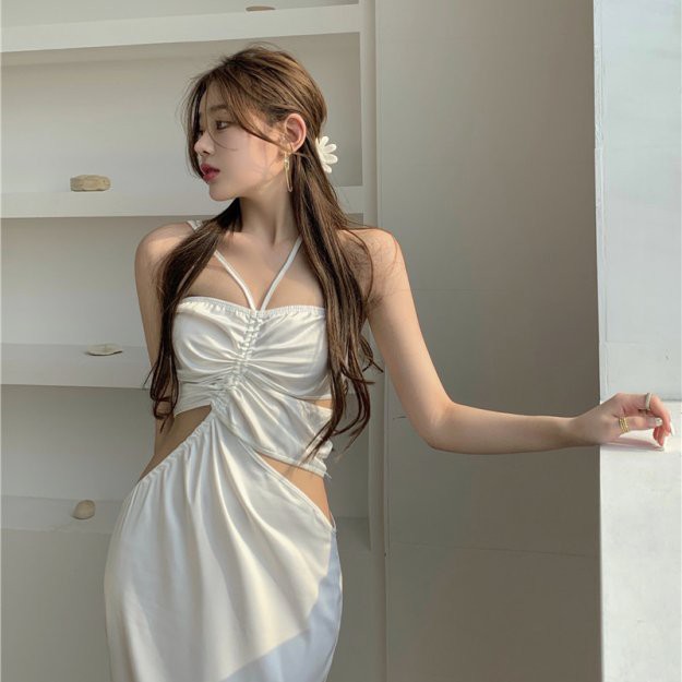 ĐẦM DÂY RÚT HỞ EO NỮ TÍNH (V1096)