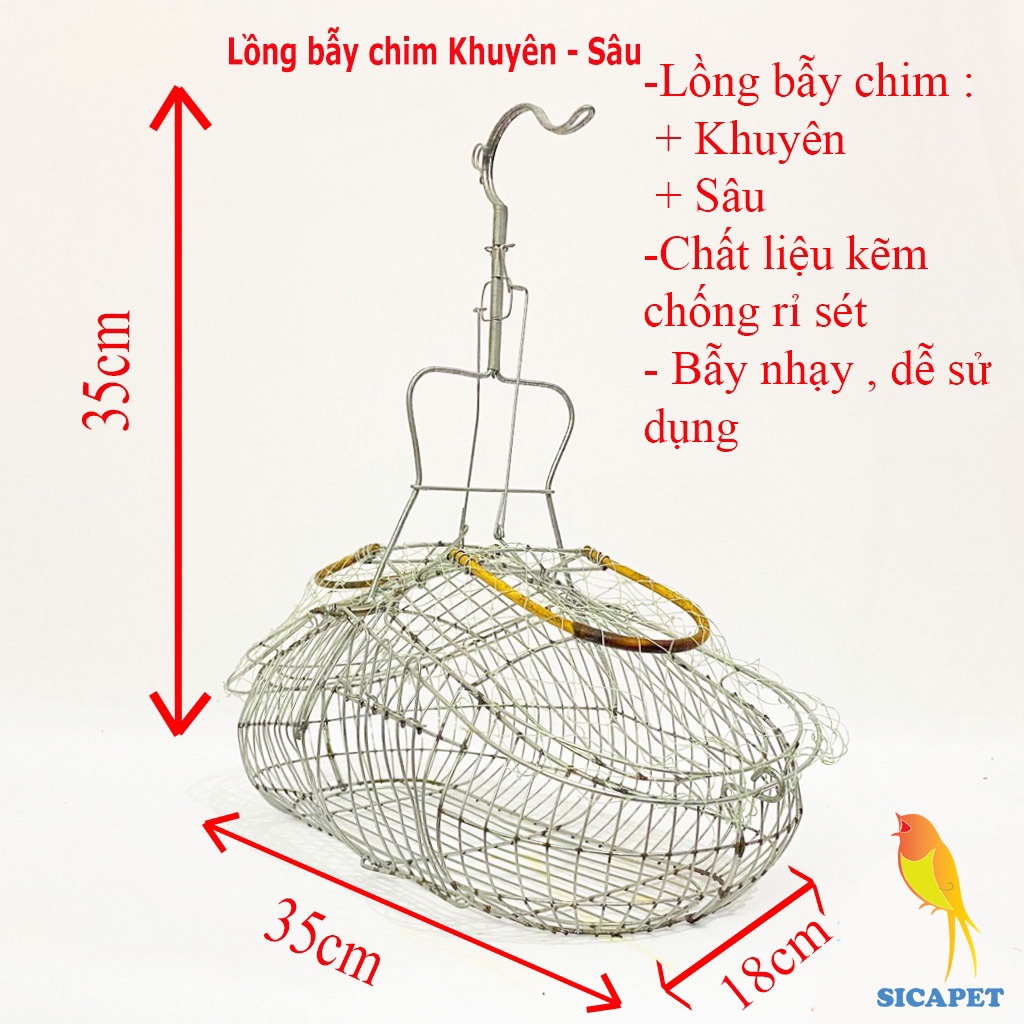 Lồng bẫy chào mào - bẫy Khuyên, Lồng bẫy chim Khuyên - chim Chào Mào SICAPET