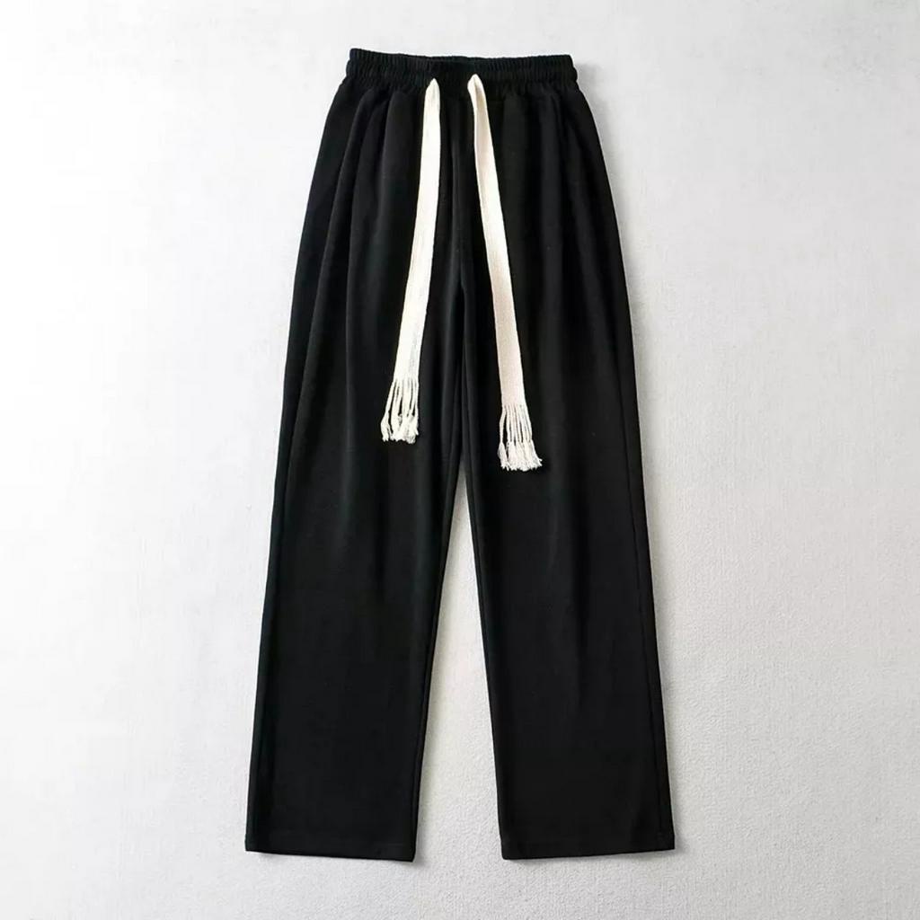 Quần Ống Rộng Suông Nữ  Phối Dây Trendy Ullzang Unisex Nam Nữ