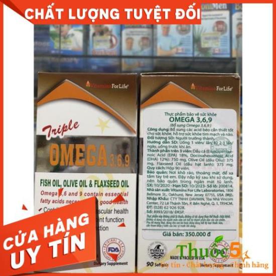 [GIÁ GỐC] Triple Omega 3-6-9 viên uống bổ não - Hộp 90 viên