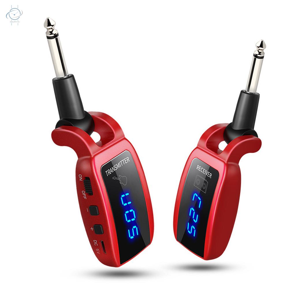 ♫Wireless Guitar System Rechargeable Guitar Transmitter Receiver Set Electric Guitar Bass Pick Up