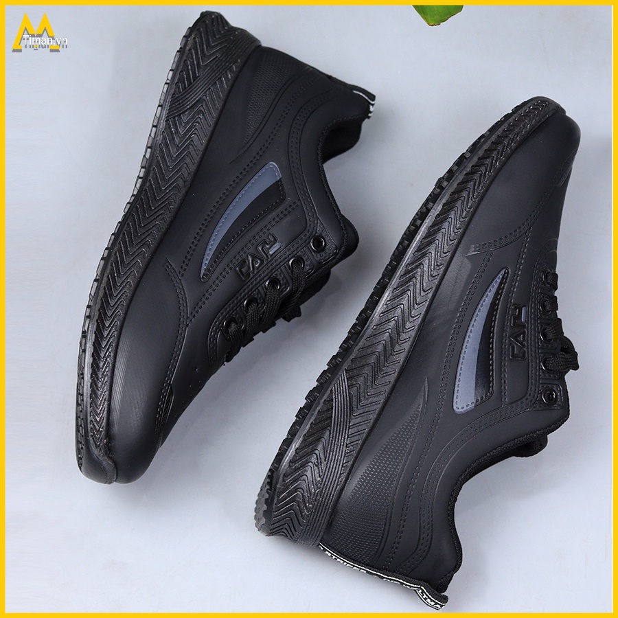 Giày thể thao nam màu đen sneaker cổ cao chất liệu da đế cao cao cấp độn đế đẹp bảo hành 1 năm SN11 TIMAN