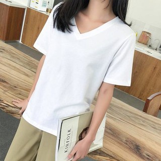 [ Hàng Quảng Châu ] Áo Thun Nữ, Áo Phông Nữ Cổ Tim Cotton Co Giãn