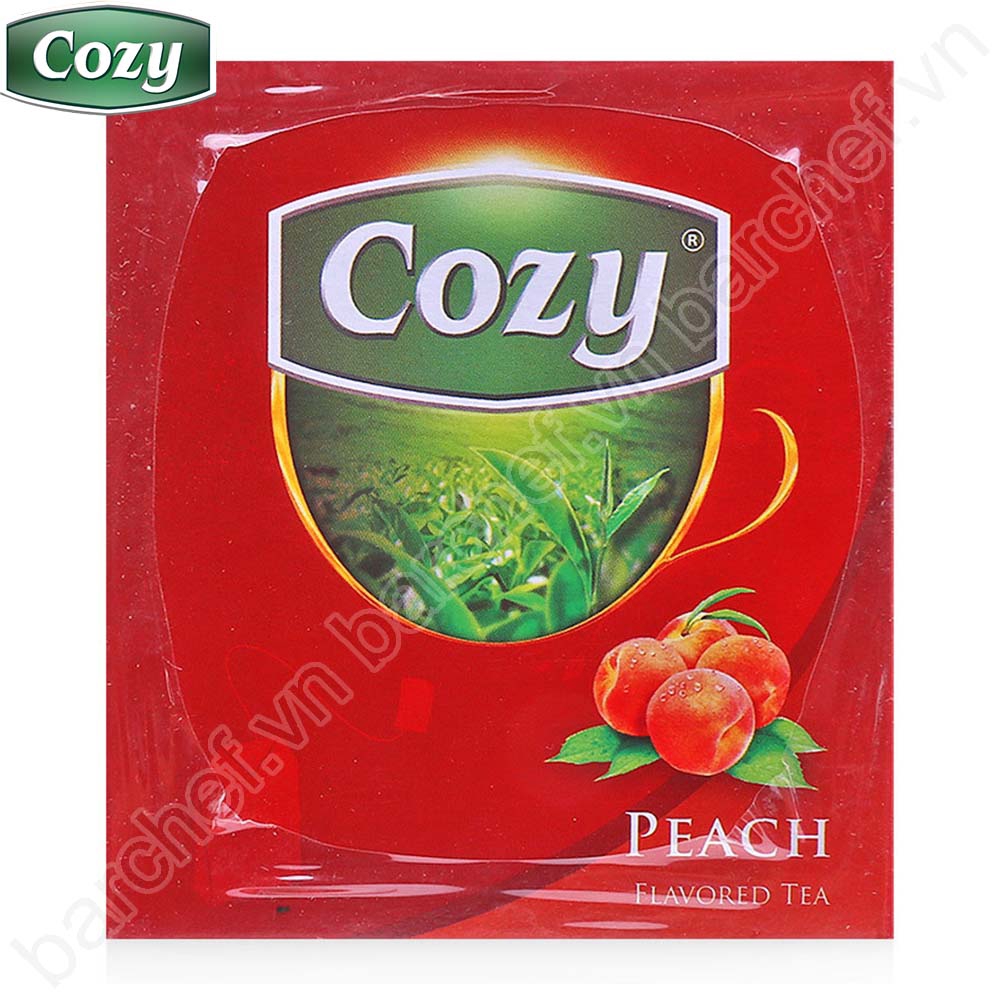 Trà đen hương Đào Cozy túi lọc - hộp giấy 40 gram - 20 túi lọc