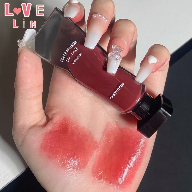 【Lovelin】Son Môi Dạng Bùn Màu Đen Bóng Gương Sáng Bóng Lâu Trôi Không Dễ Phai Màu Trong Suốt Cho Nữ