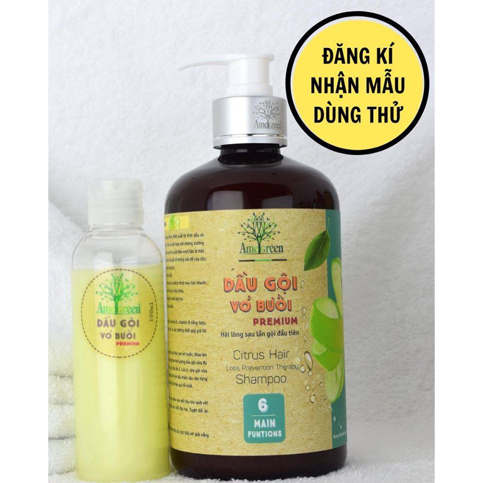 Dầu gội vỏ bưởi cao cấp AmeGreen Chai test 100ml