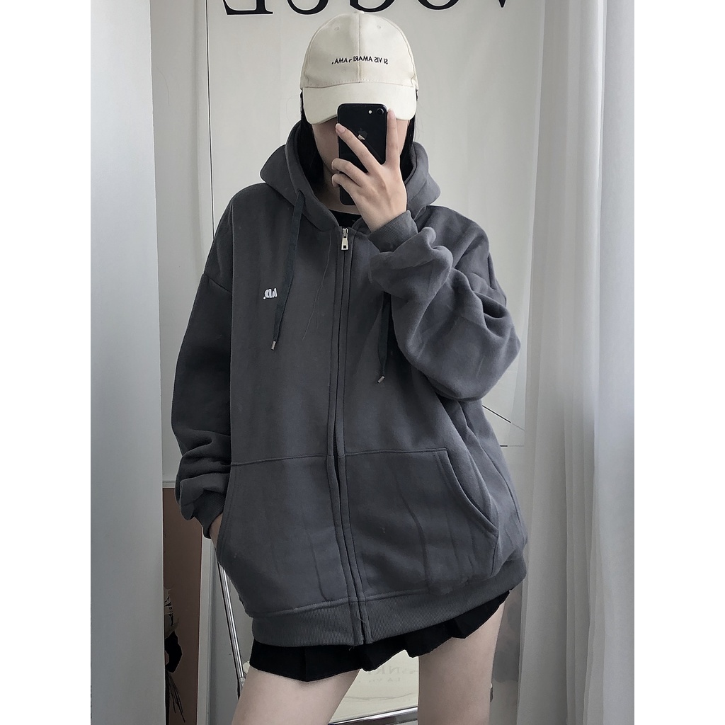 Áo khoác nỉ Hoodie in chữ AD trước ngực nhiều màu ulzzang basic - Made by Fiin | BigBuy360 - bigbuy360.vn