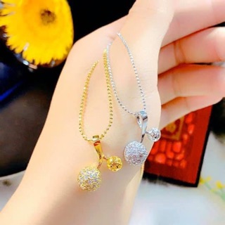Dây chuyền bi + mặt trái cherry mạ vàng