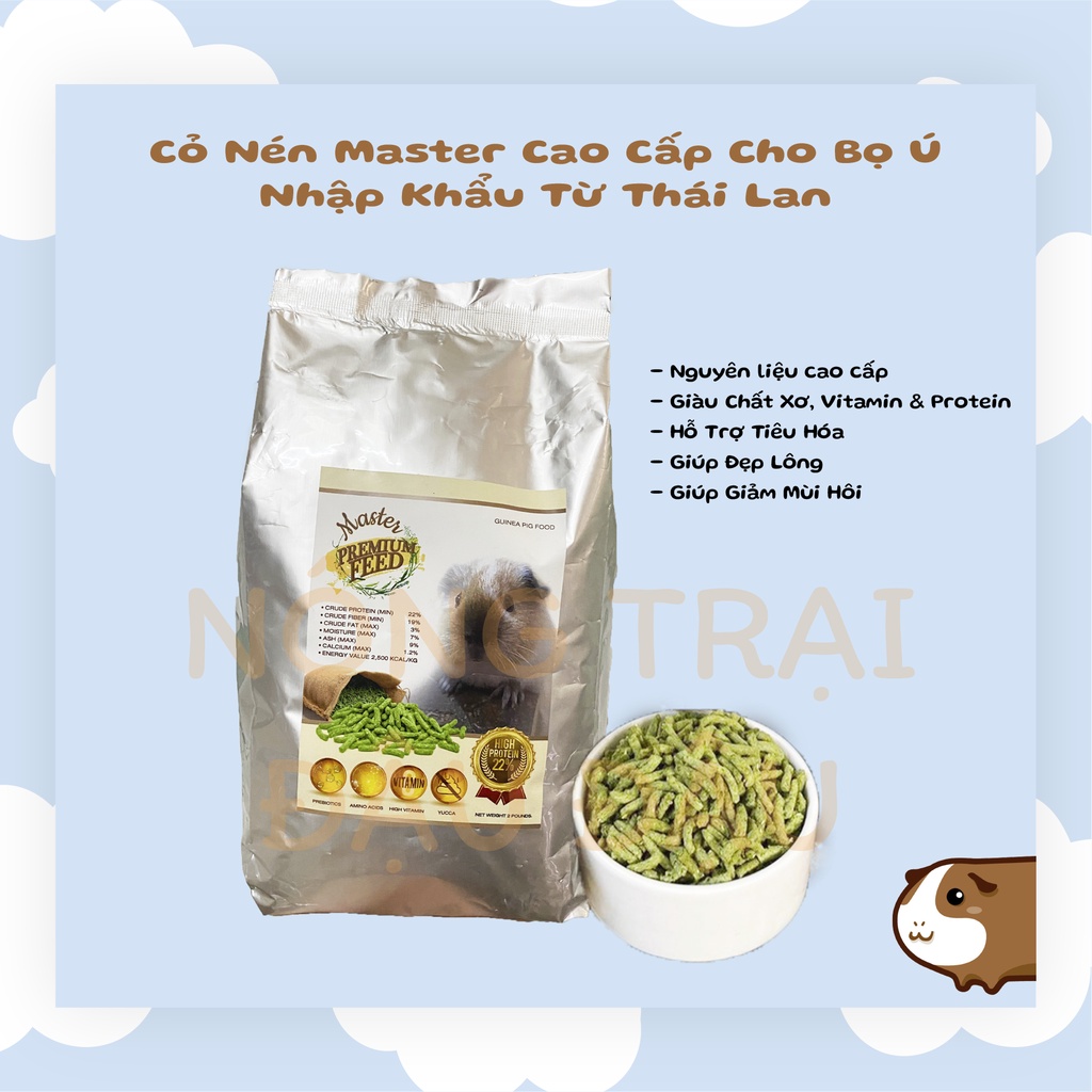 Cỏ Nén Master Thái Lan Cao Cấp Giúp Đẹp Lông, Bổ Sung Vitamin Và Protein, Tăng Cường Tiêu Hóa Thức Ăn Cho Bọ Ú