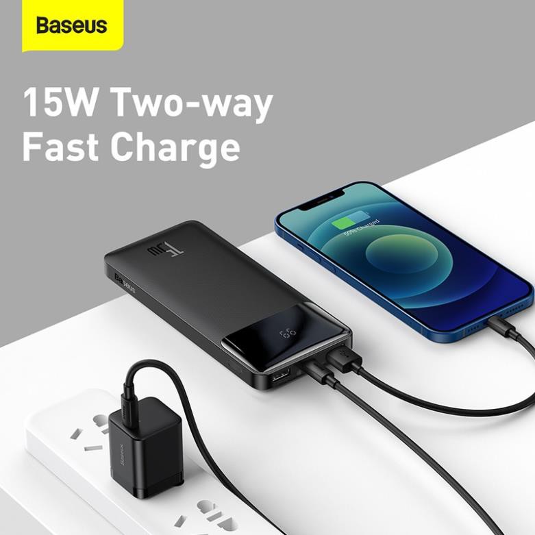 Pin Sạc dự phòng Baseus Bipow 15w 20000mah, 10000mah QC3.0 Pd 15w Cho Ios, Android mẫu mới 2022, bảo hành 12 tháng