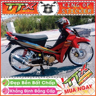 Tem Xe Spark Sirius Đen Đỏ Tròn Tổ Ong - Tem Sirius 110 Đỏ Đen Siêu Đẹp - Mẫu Team Sirius Đen Đỏ (s012-A1)