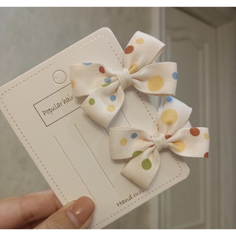 Set 2 Kẹp Tóc Nơ Cho Bé Gái Style Hàn Quốc Cao Cấp Xinh Xắn - Phụ Kiện Tóc Cho Bé Dễ Thương (M024)